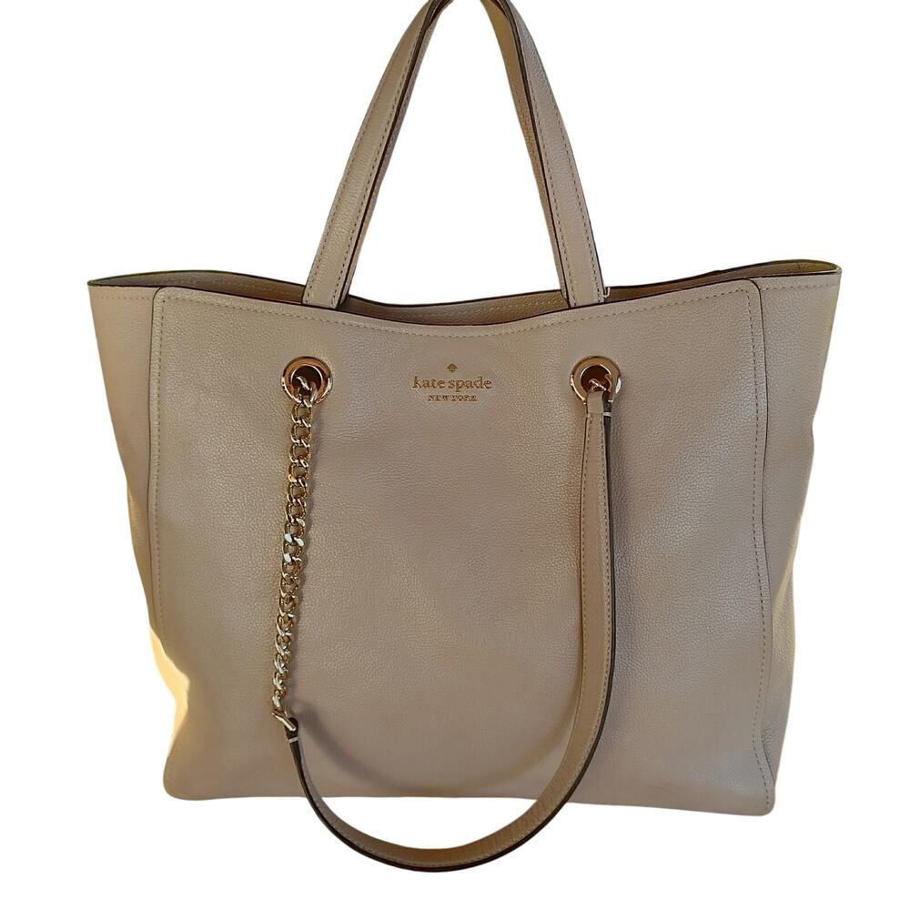 4749) Kate Spade New York Infinite Large Triple Compartments Tote Warm Beige